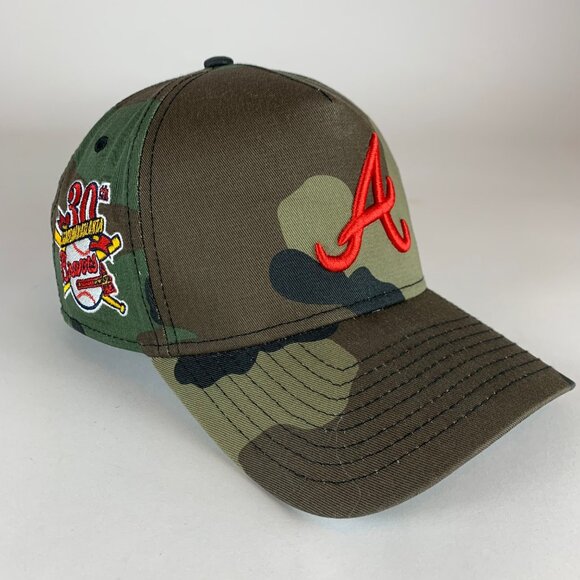 Atlanta Braves MLB Green Camo 9Forty A-Frame Snapback Hat - Picture 1 of 8